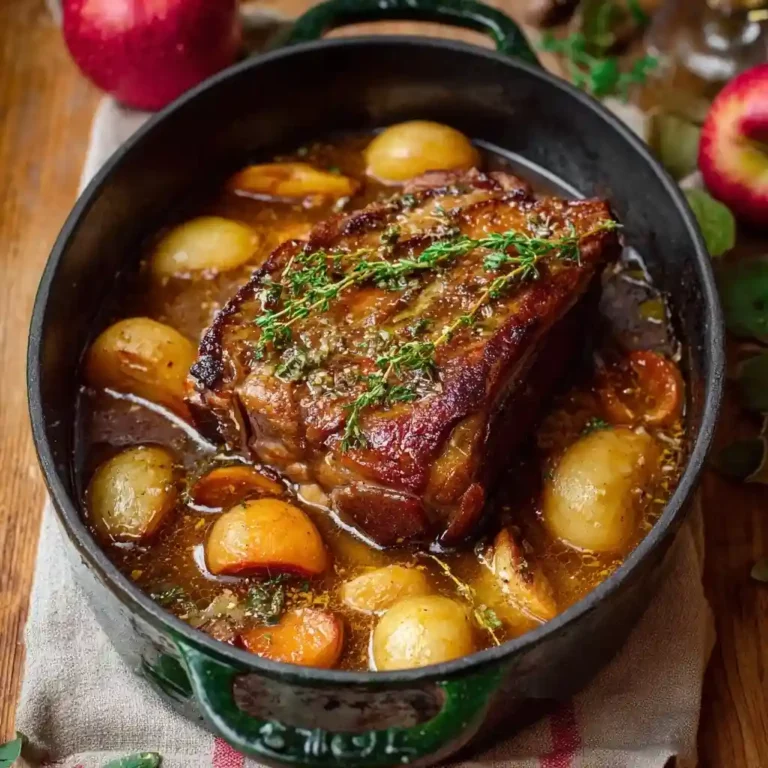 Porc braisé au cidre et pommes fondantes – Le plat réconfortant de l'automne