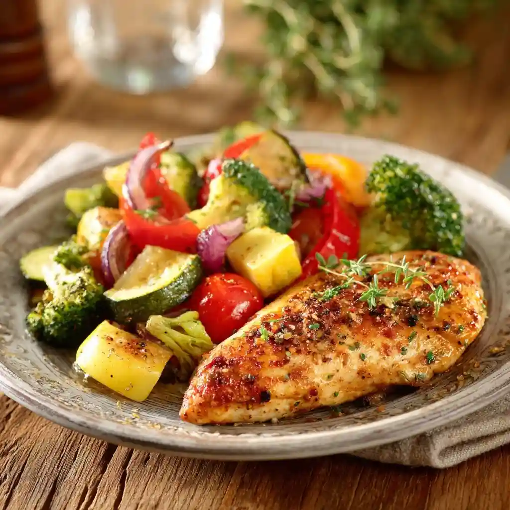 Recette escalope de poulet express aux légumes (20 min)
