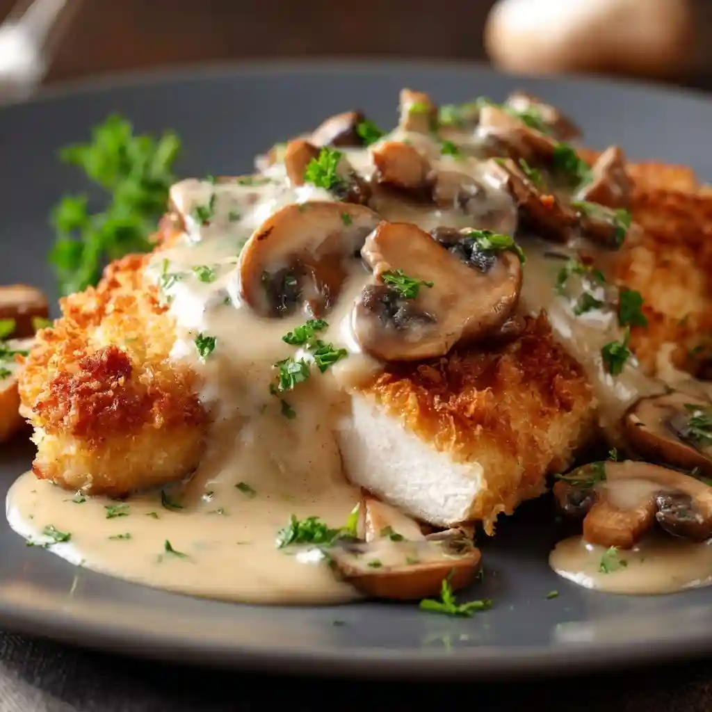 Escalope de poulet moelleuse avec une sauce – Prête en 20 min